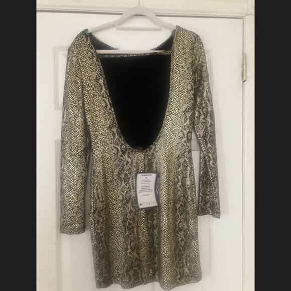 FREE SHIPPING - NWT Gold Cocktail Dress - Picture 4 of 6